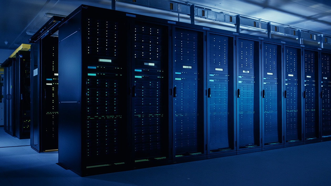 Data Center With Server Racks